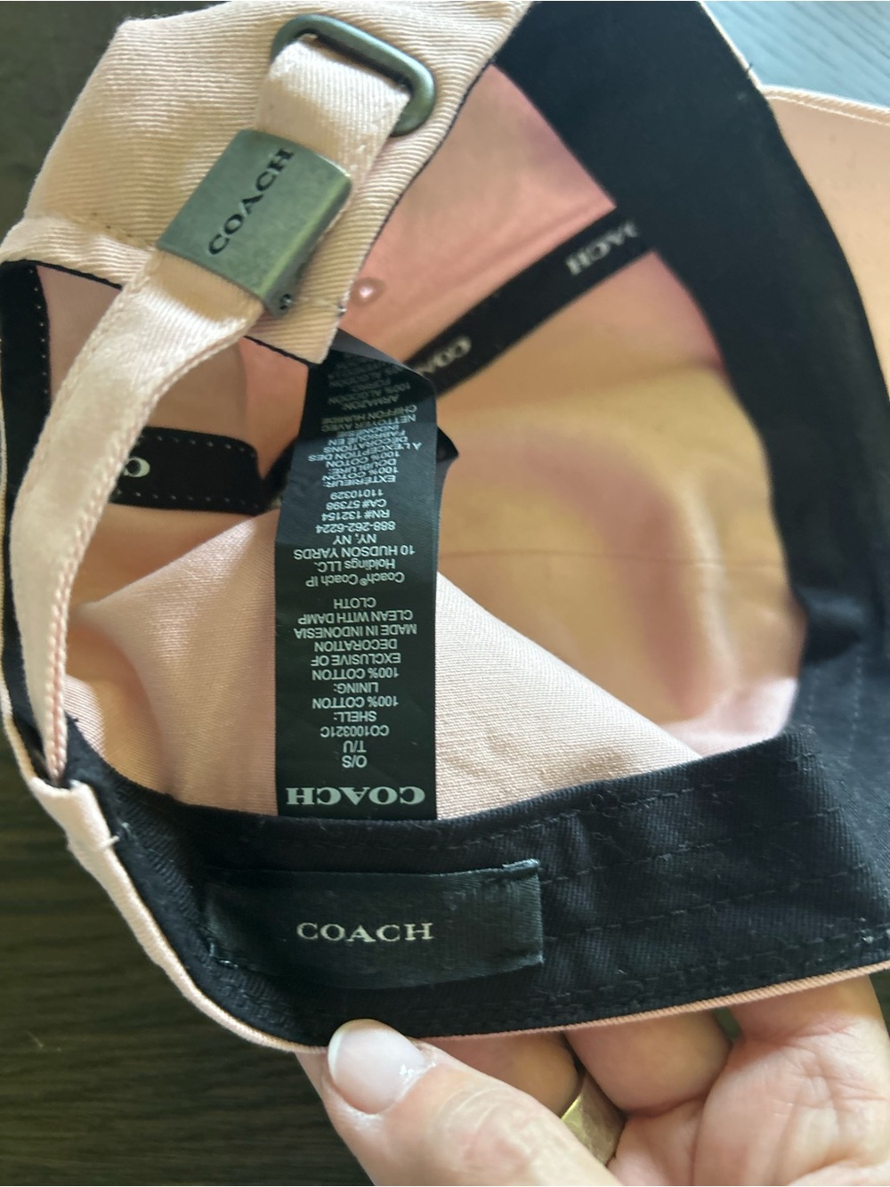 Coach Pink Embroidered Logo Baseball Cap - Picture 5 of 8